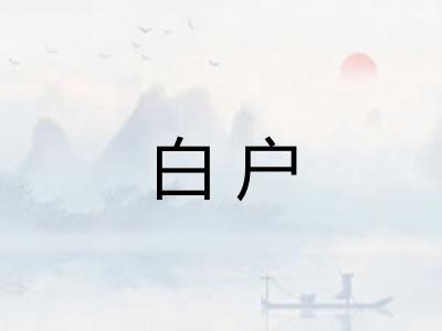 白户 白户