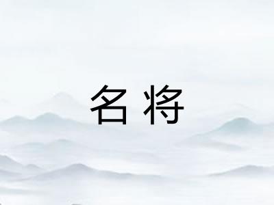 名将 名将