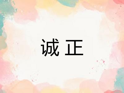 诚正 诚正