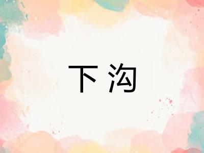 下沟 下沟
