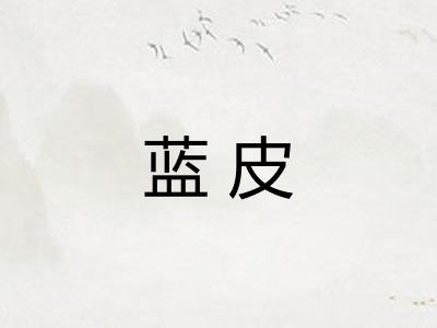蓝皮 蓝皮
