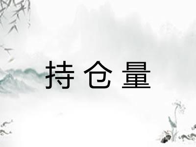 持仓量 持仓量
