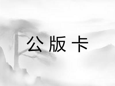 公版卡 公版卡
