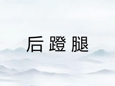 后蹬腿