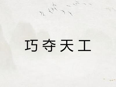 巧夺天工 巧夺天工