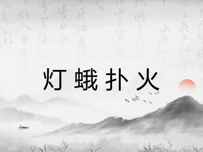 灯蛾扑火