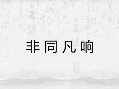 非同凡响