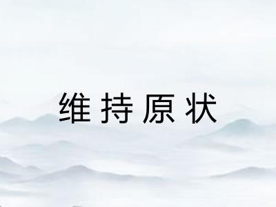维持原状 维持原状