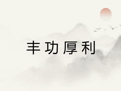 丰功厚利
