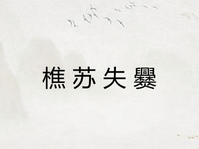 樵苏失爨