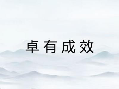 卓有成效 卓有成效