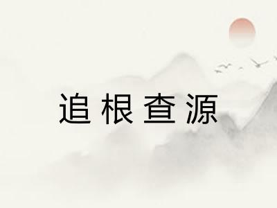 追根查源 追根查源