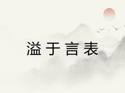 溢于言表 溢于言表