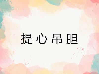 提心吊胆 提心吊胆