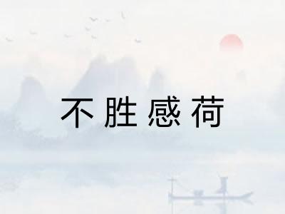 不胜感荷