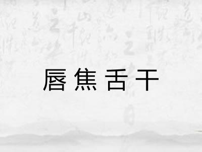 唇焦舌干