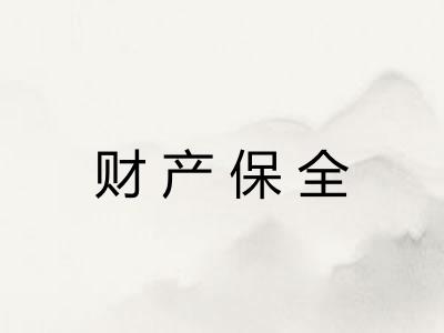 财产保全 财产保全
