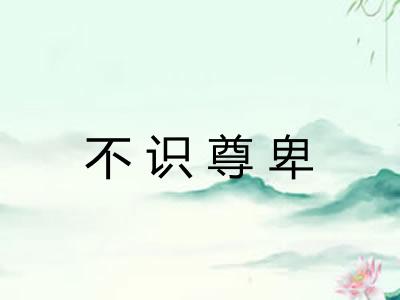 不识尊卑 不识尊卑