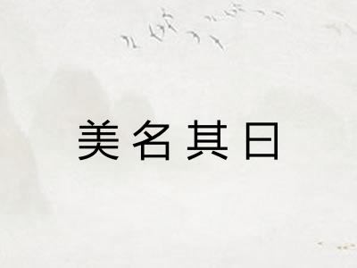 美名其曰