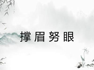 撑眉努眼