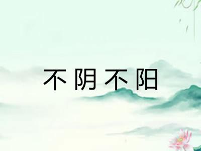 不阴不阳