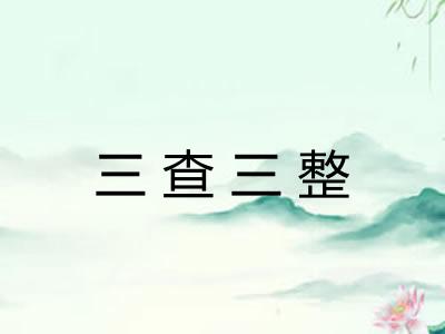 三查三整