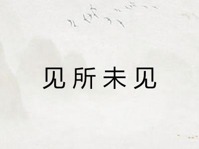 见所未见 见所未见