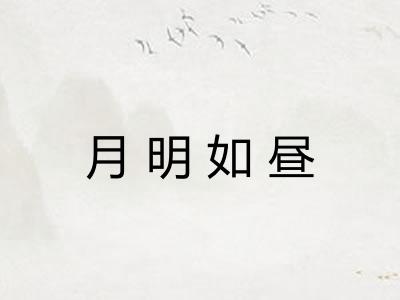 月明如昼 月明如昼