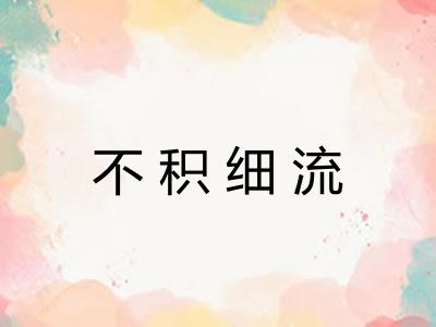 不积细流 不积细流