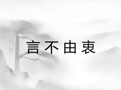 言不由衷 言不由衷