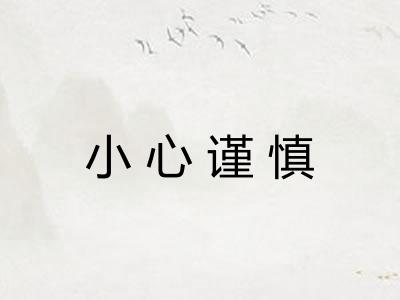 小心谨慎 小心谨慎