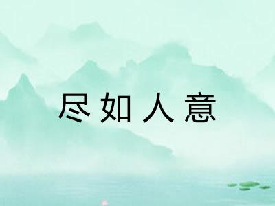 尽如人意