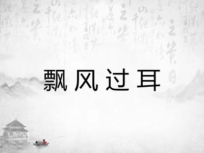 飘风过耳 飘风过耳