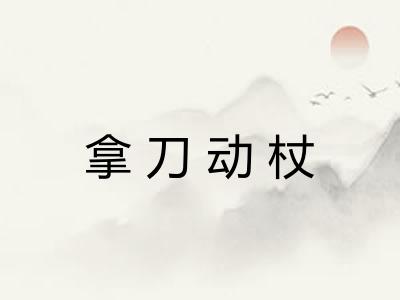 拿刀动杖 拿刀动杖