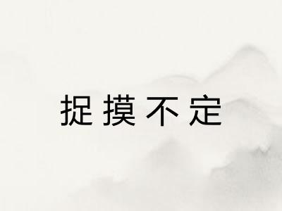 捉摸不定 捉摸不定