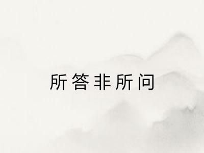 所答非所问