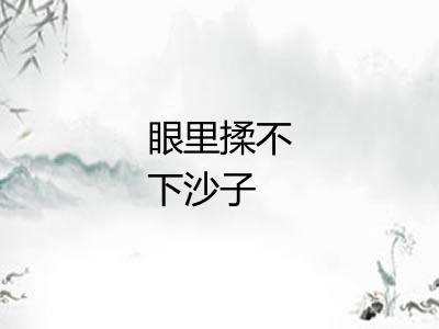 眼里揉不下沙子 眼里揉不下沙子