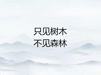 只见树木不见森林