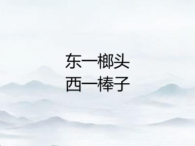 东一榔头西一棒子